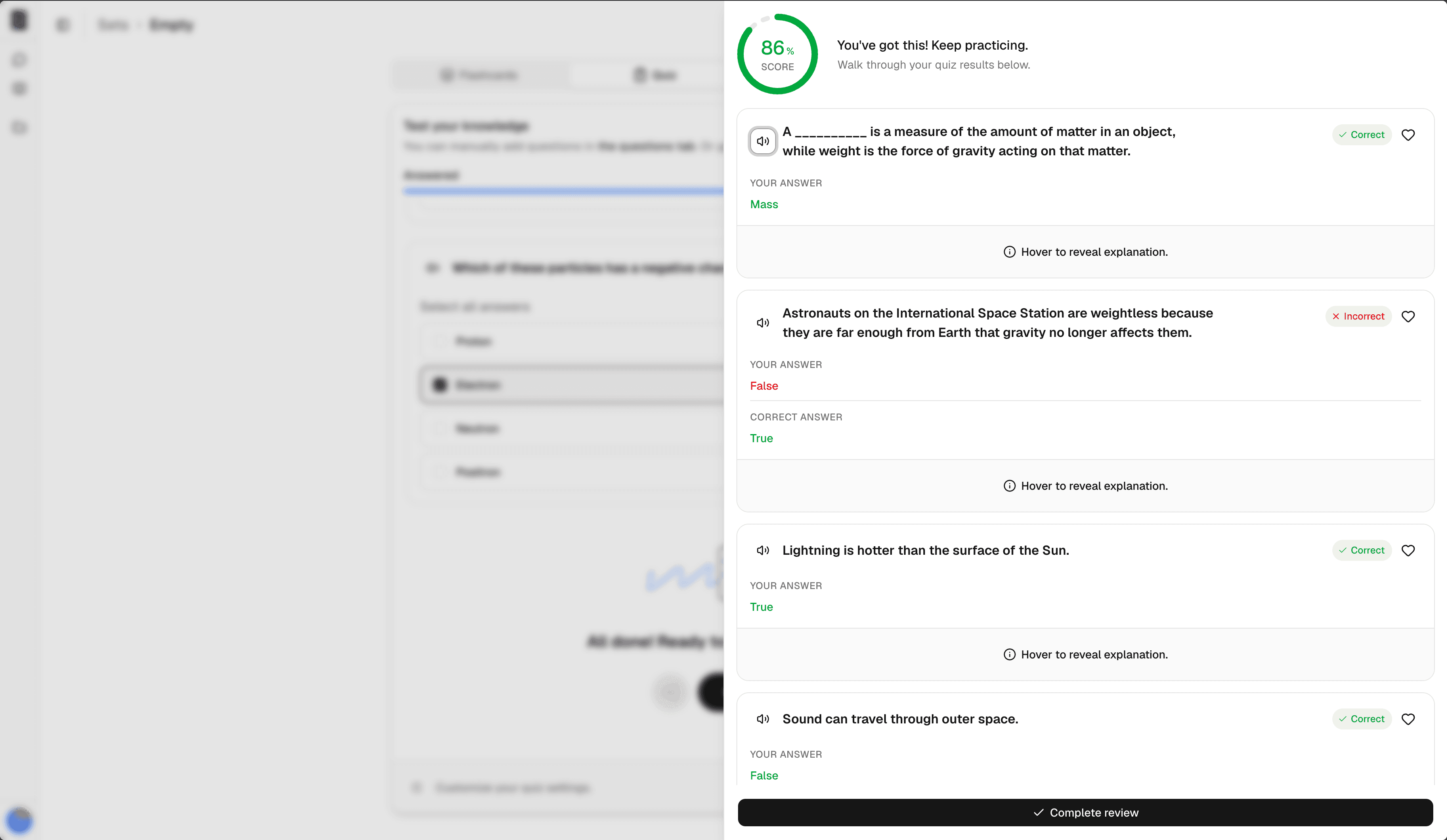 Spair AI quizzes feature