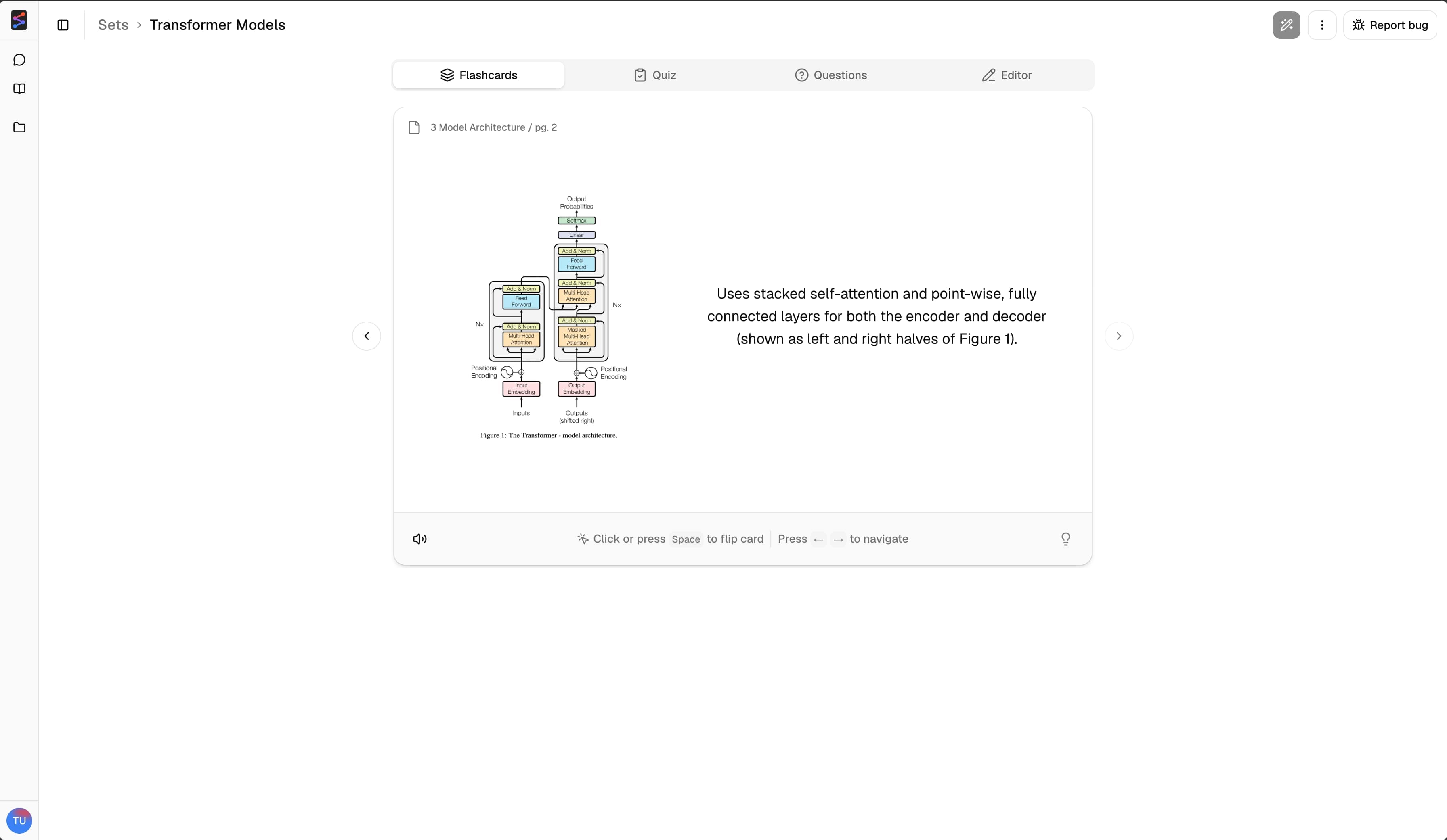 Spair AI flashcards feature