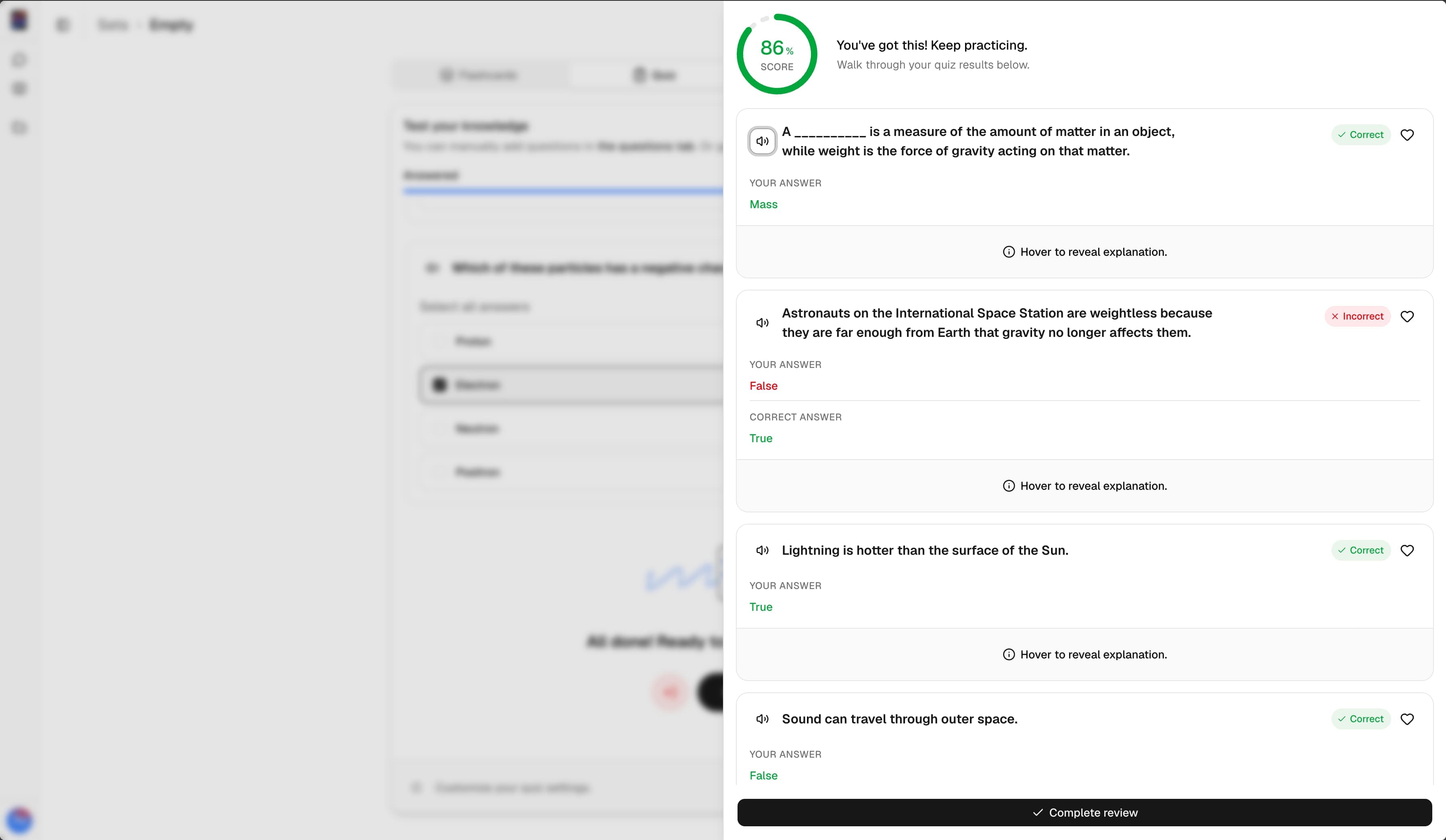 Spair AI quizzes feature